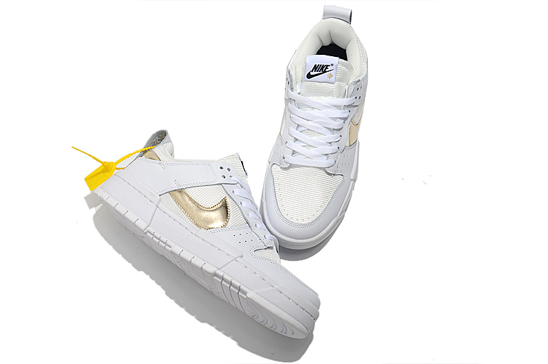 2021 Nike Dunk Low Disrupt White Gold Women Shoes